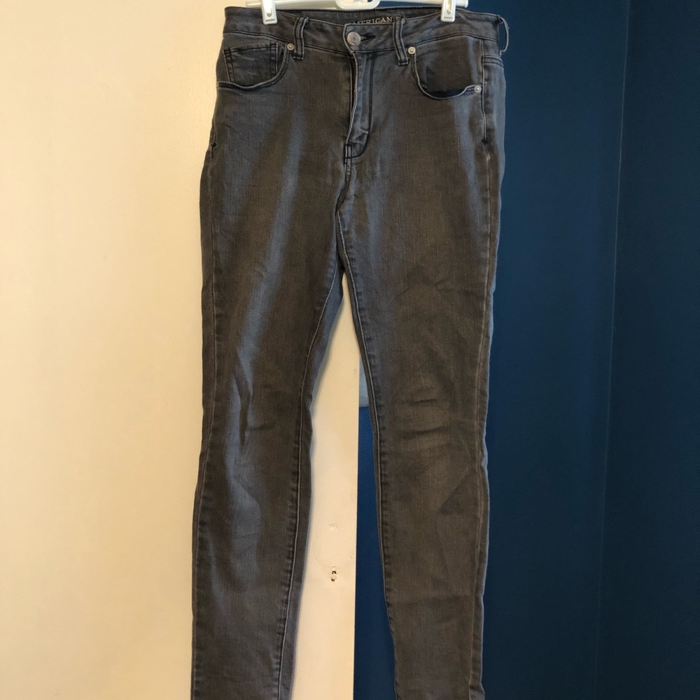 American eagle high waist grey jeans